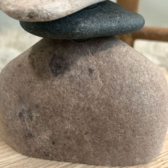 Small Cairn Style Boho Driftwood And Stone Bud Vase - Picture 4 of 14